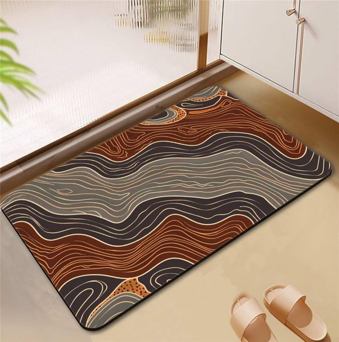 Tapis de douche sèche rapide lavable et grand tapis de cuisine 50x80cm