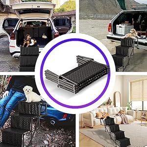 Dog-Stairs-for-Car-Foldable-Ramps-for-Large-Dogs-with-Non-Slip-Surface-Lightweight-Aluminum-Portable-Pet-steps-for-Trucks-Cars-SUVs-High-Beds - Cucciolini Doodles Dog-Stairs-for-Car-Foldable-Ramps-for-Large-Dogs-with-Non-Slip-Surface-Lightweight-Aluminum-Portable-Pet-steps-for-Trucks-Cars-SUVs-High-Beds