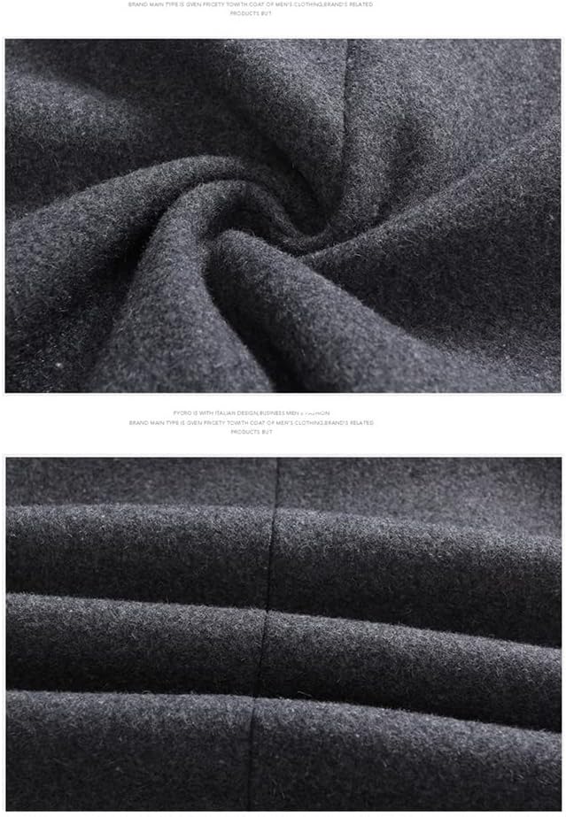 Autumn Winter Men's Business Coat Casual Woolen Trench Jacket Lapel Long Wool Thick Windbreaker