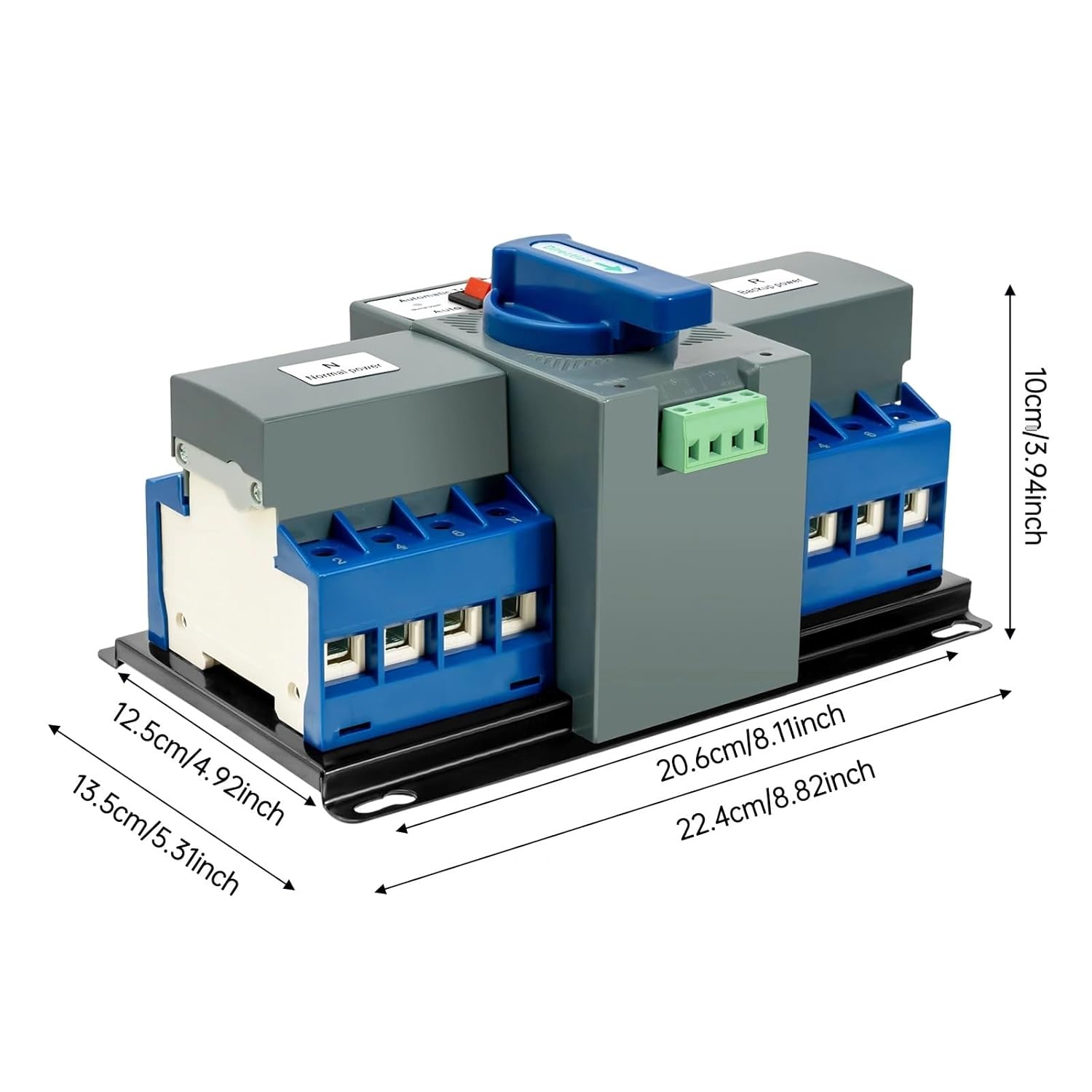 63A 4P ATS Dual Power Automatic Transfer Switch, Generator Changeover Switch 110V CB Level 4 Poles