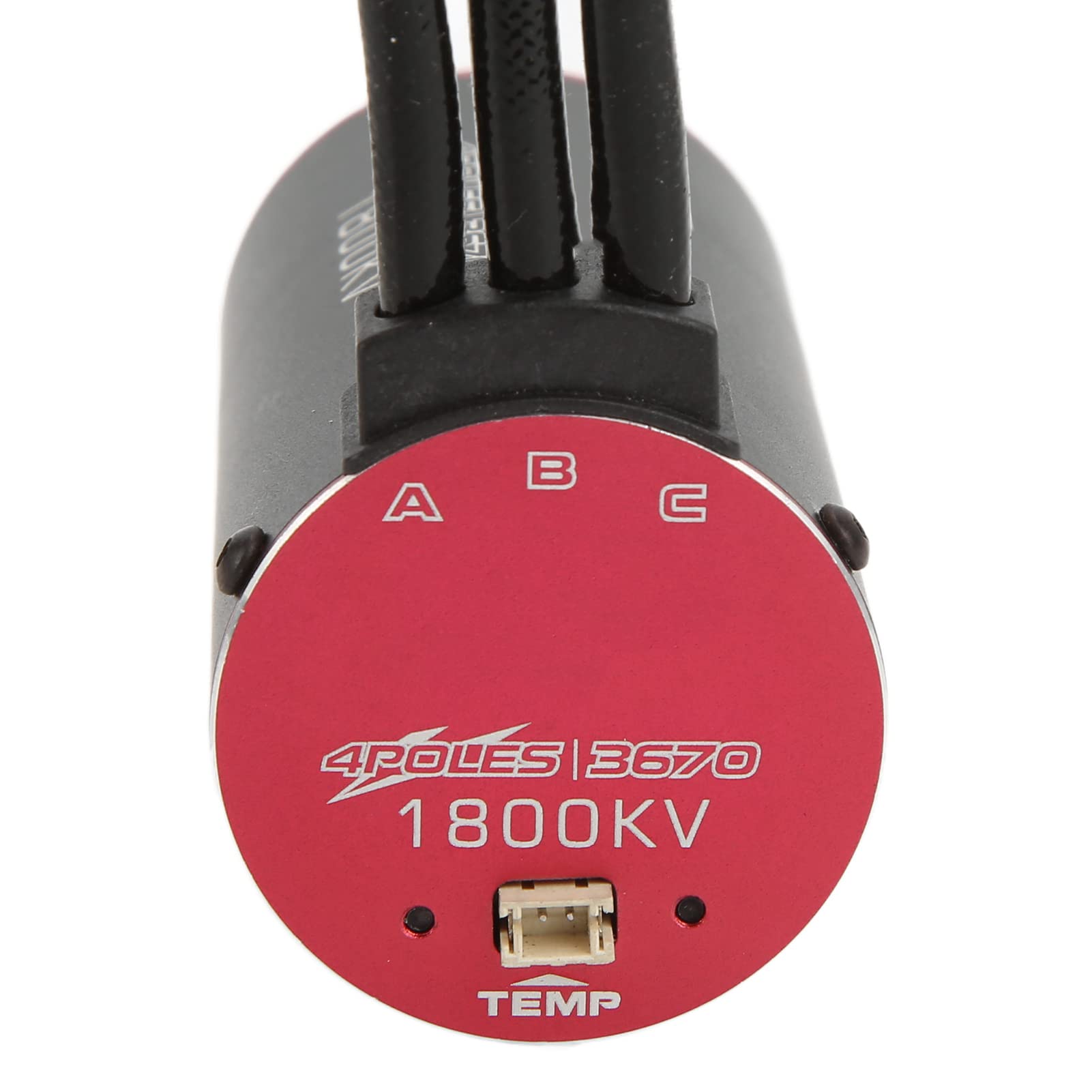 Generic V2 3670 1800KV Bezszczotkowy Silnik Wysoki Moment Obrotowy z Portem Czujnika dla Pojazdów RC 1/8 1/10 Czarne Aluminium