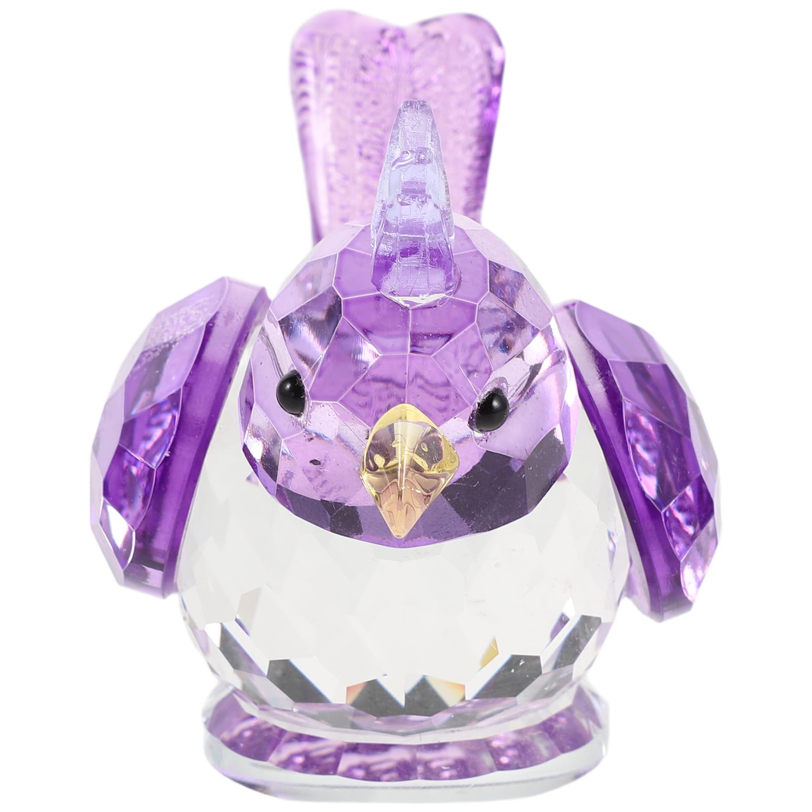 Figurine en cristal d'oiseau violet ornement de collection haut de gamme