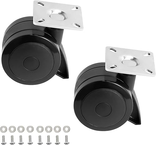 BBQ Future 69827 Juego de ruedas fijas para parrillas Weber Spirit serie 200300 (modelos años 2013-actual), rueda fija con placa y tornillos para