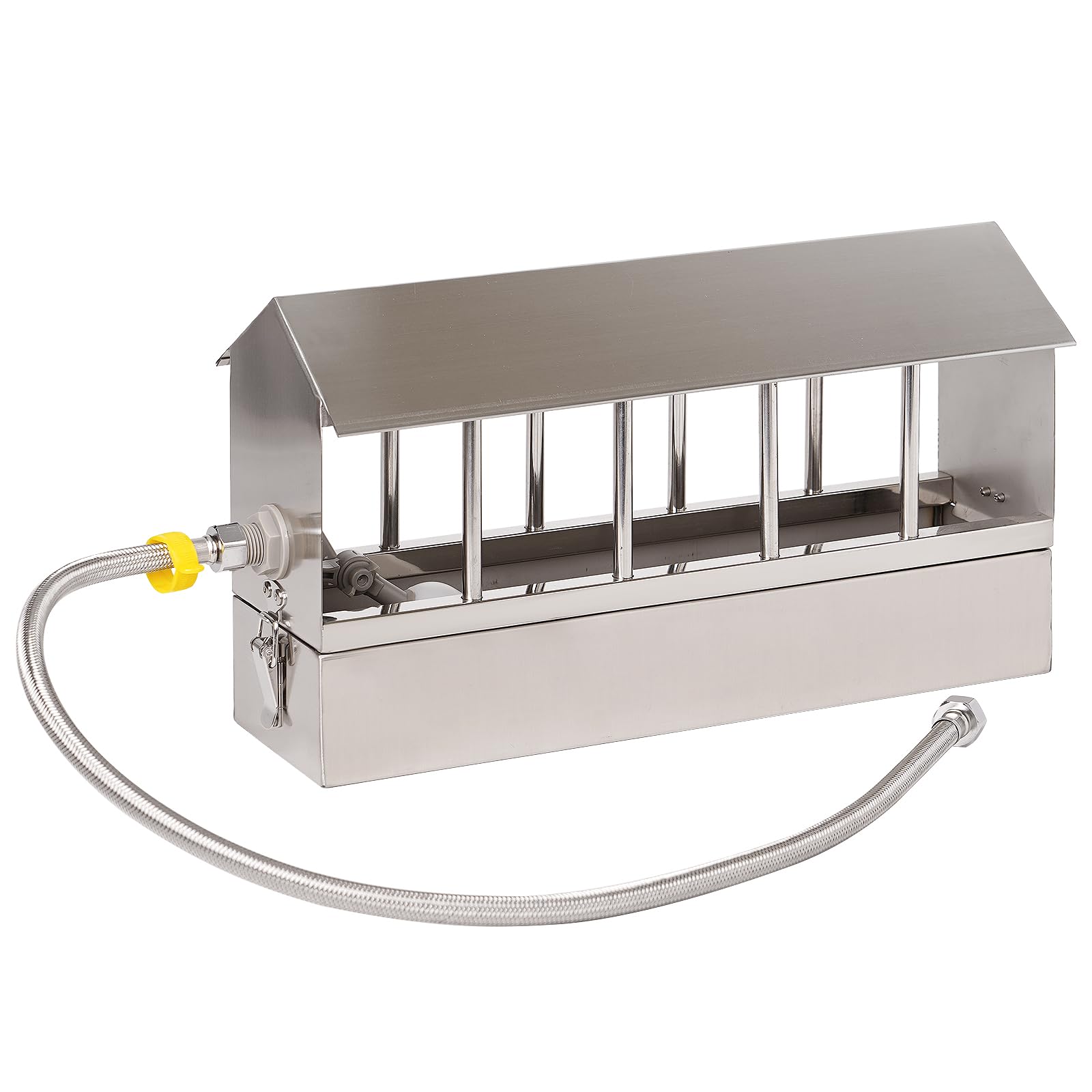Recipiente automático para beber pollo con manguera trenzada, recipiente para beber paloma con válvula flotante para codorniz, paloma, pollo, loro, bebedor automático de aves de corral