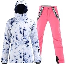 RIUIYELE Womens Ski Suit Windproof Waterproof Snowboard Colorful Printed Ski Jacket and Pants Set 099jacketstyle3, XL