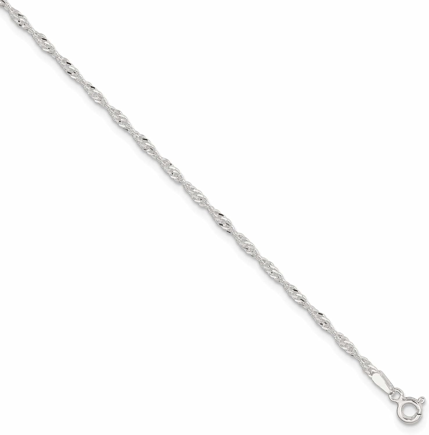 Sterling Silver Singapore Chain Anklet