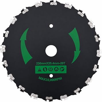 9" x 20T Chainsaw Tooth Brush Cutter Blades, Weed Eater Grass Blade, Professional Grass Trimmer Head Replacement for Brush Cutters, String Trimmers, and Weed Wreckers