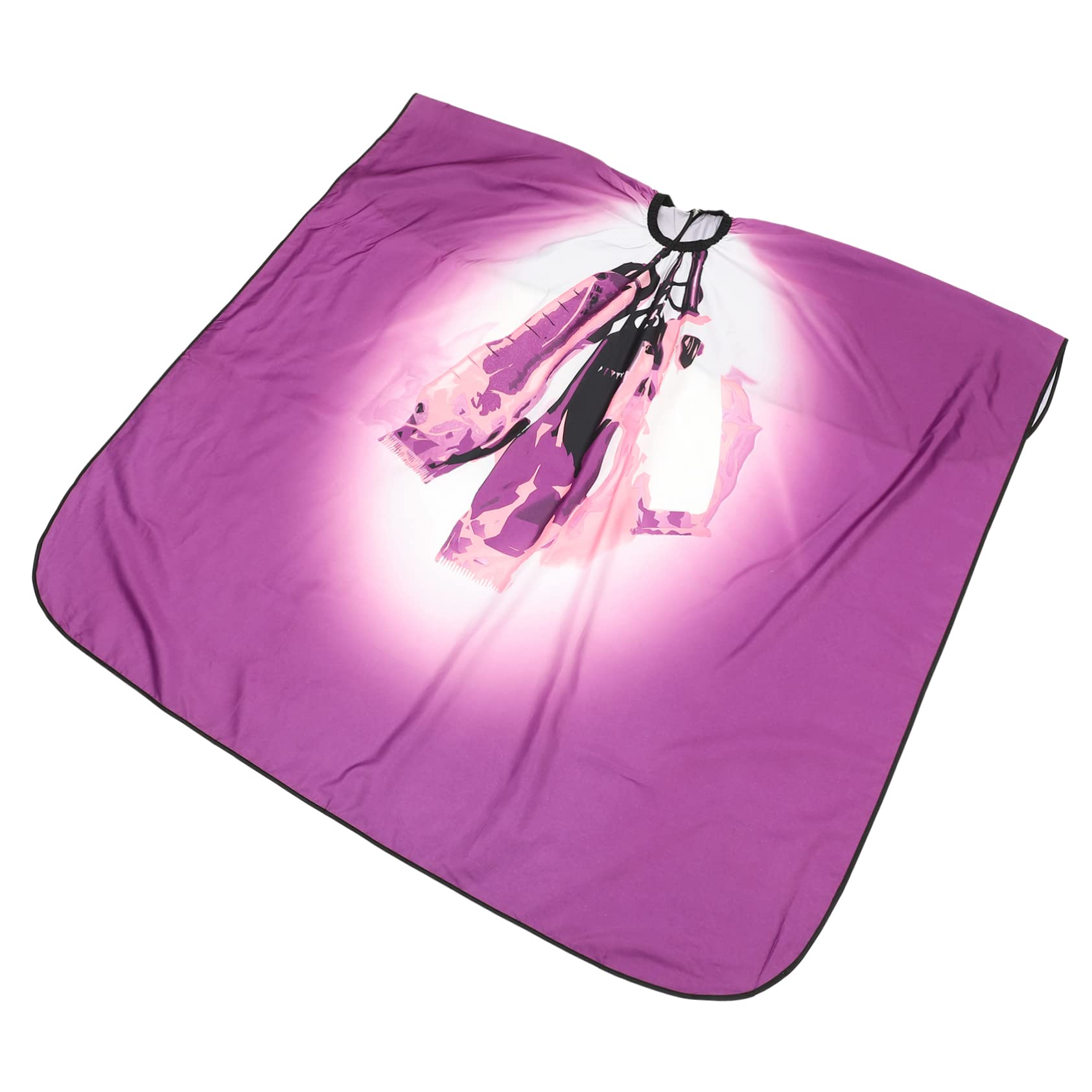 WOONEKY Capa de Peluquería Púrpura de Tejido, Corte de Pelo Profesional | Diseño Decorativo Impreso, Transpirable, para Hombres y Mujeres, Uso en Salón y Corte