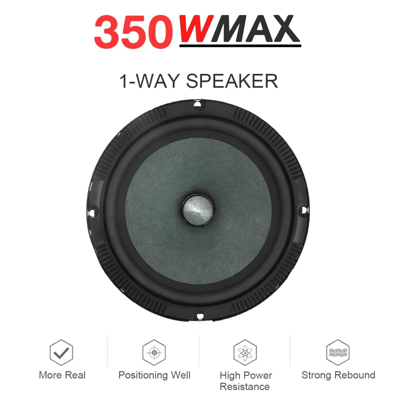 Głośniki samochodowe Pro Audio 1 sztuka 6,5-calowe głośniki samochodowe 350 W Subwoofer samochodowy w drzwiach Samochodowy system audio Muzyka Stereo Pełny zakres częstotliwości