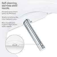 Vista 6 de Brondell SE400-EW Swash SE400 - Asiento de inodoro con bidé eléctrico, con asiento calefactado, boquilla oscilante de acero inoxidable, secadora