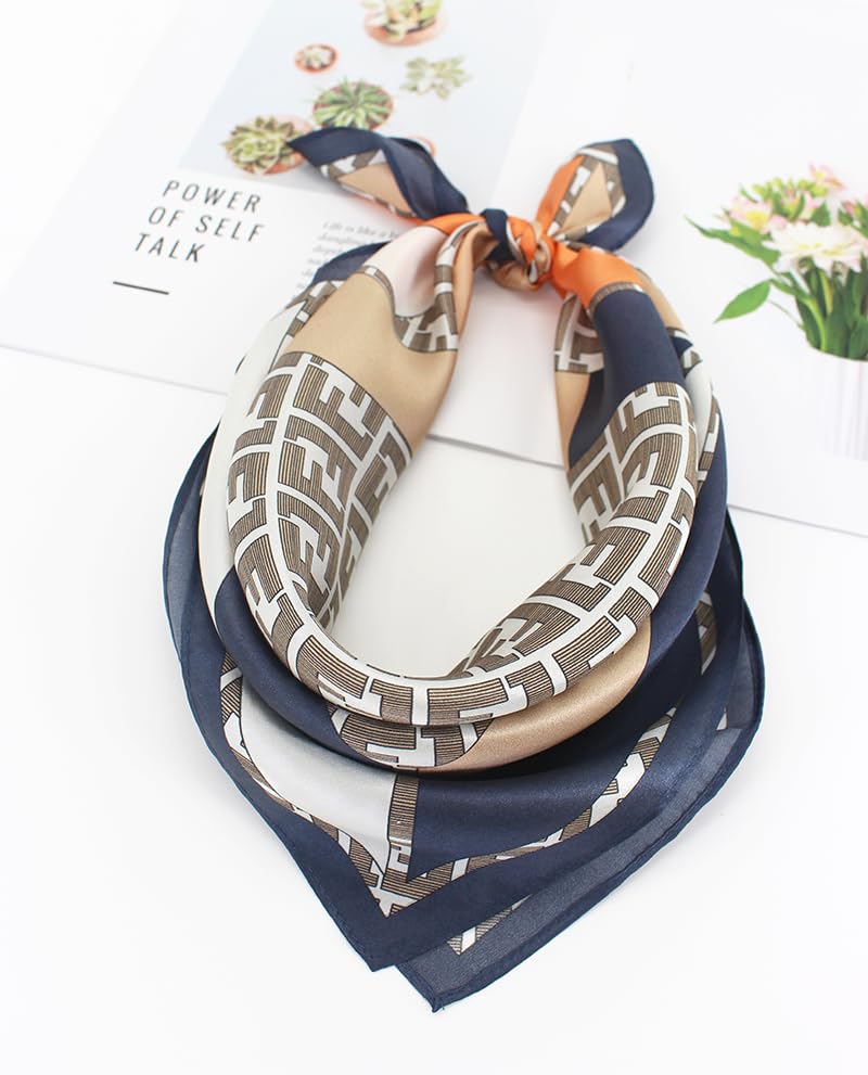 Image of ANDANTINO 100% Mulberry Silk Scarf -21 inch Square Neckerchief with Gift Packed