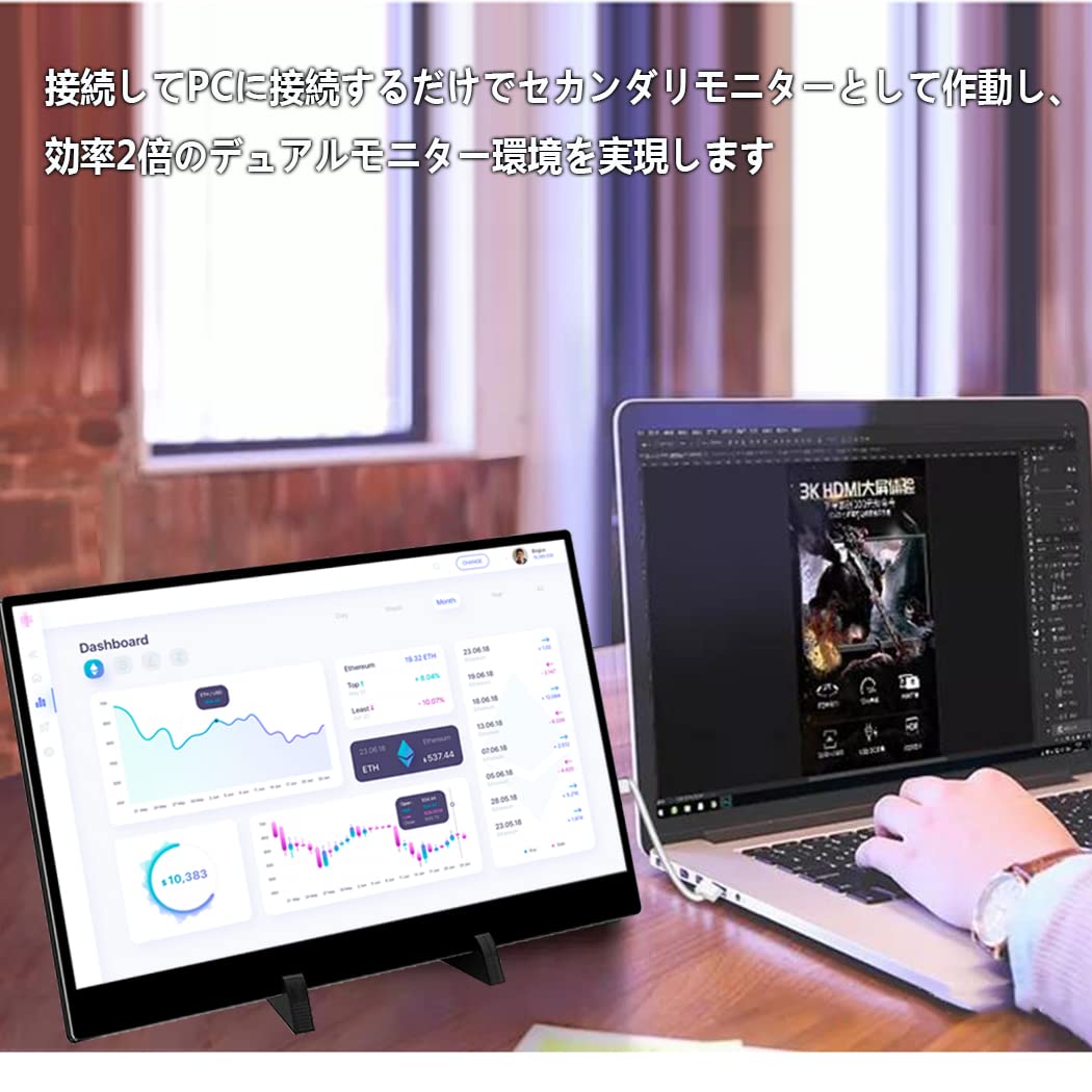 Amazon.co.jp: ViewNico 14インチモバイルモニター4K 3840x2160解像度