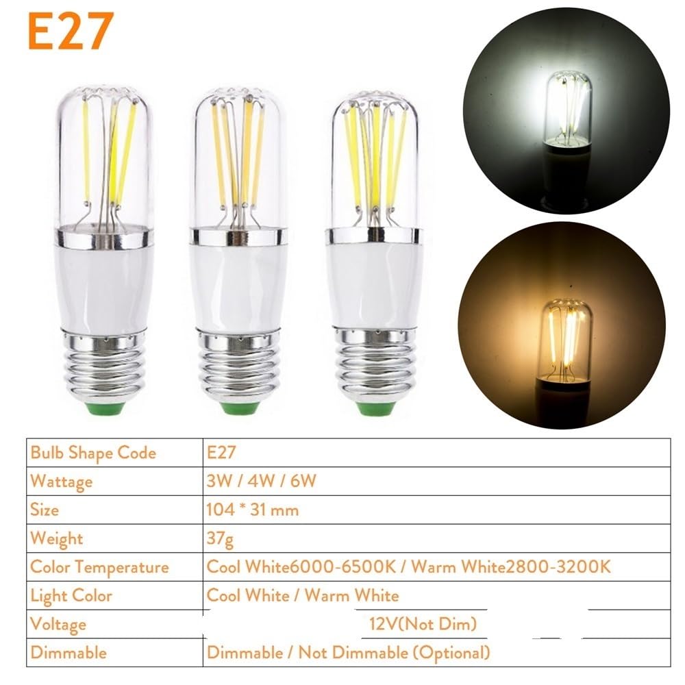 Bombillas para el hogar, Paquete de 10, Bombillas LED de 12 V CC, E14/E27/B22, 3 W/4 W/6 W, para Interiores.