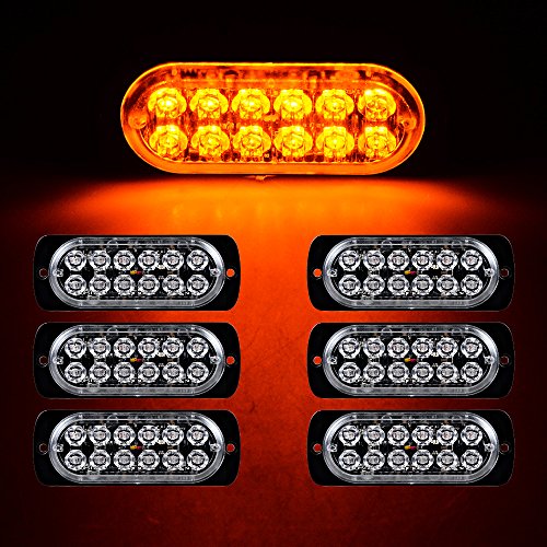 Surface Mount Amber 36W 12-LED Warning Emergency Flashing Strobe Light Bar 12V-24V
