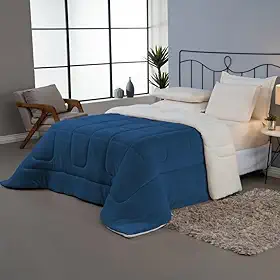 Coberdrom Cobertor Dupla Face Casal 1 Peça Edredom Reversível Manta Soft e Sherpa de Carneiro Aconchegante Roupa de cama Aquecida (Casal) (Areia)
