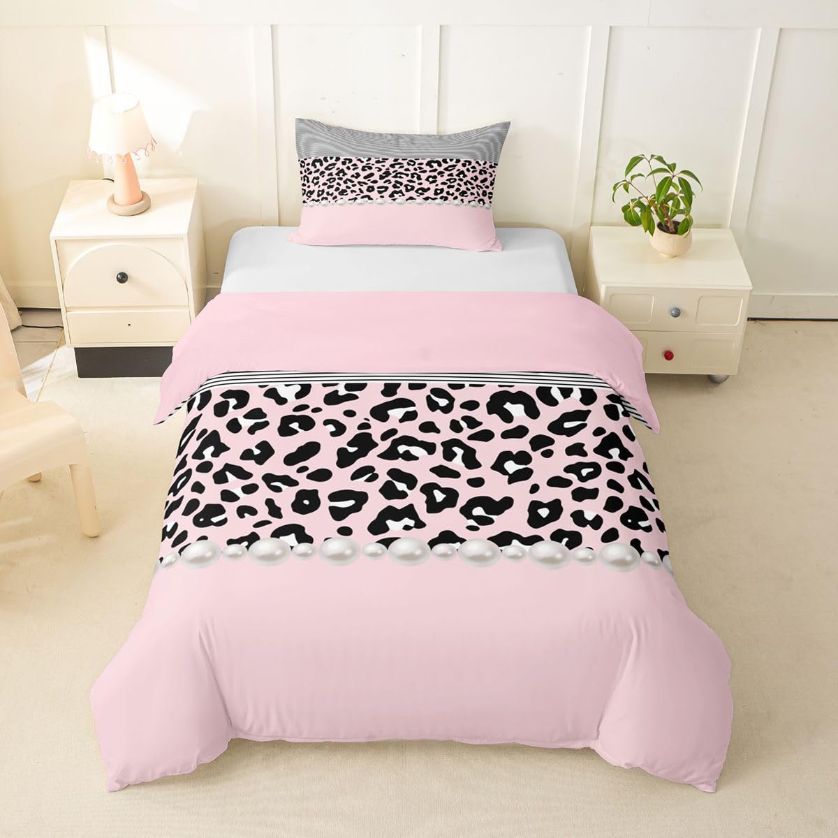 Homewish Leopardenmuster Bettwäsche 155x220