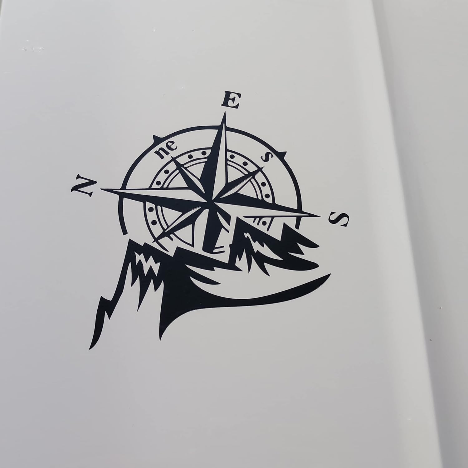 2Pack Mountain Compass Vinyl Decal Sticker,Outdoor Waterproof Adventure Car Stickers and Decals Car Window Decals Vinyl Stickers for Car Motorcycle SUV Laptop Truck Decals Reflective Black image 3 of 8 B09W53Y5HG