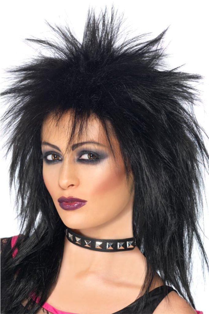 Smiffy's Rock Diva Wig - Black Punk Wig — image 1