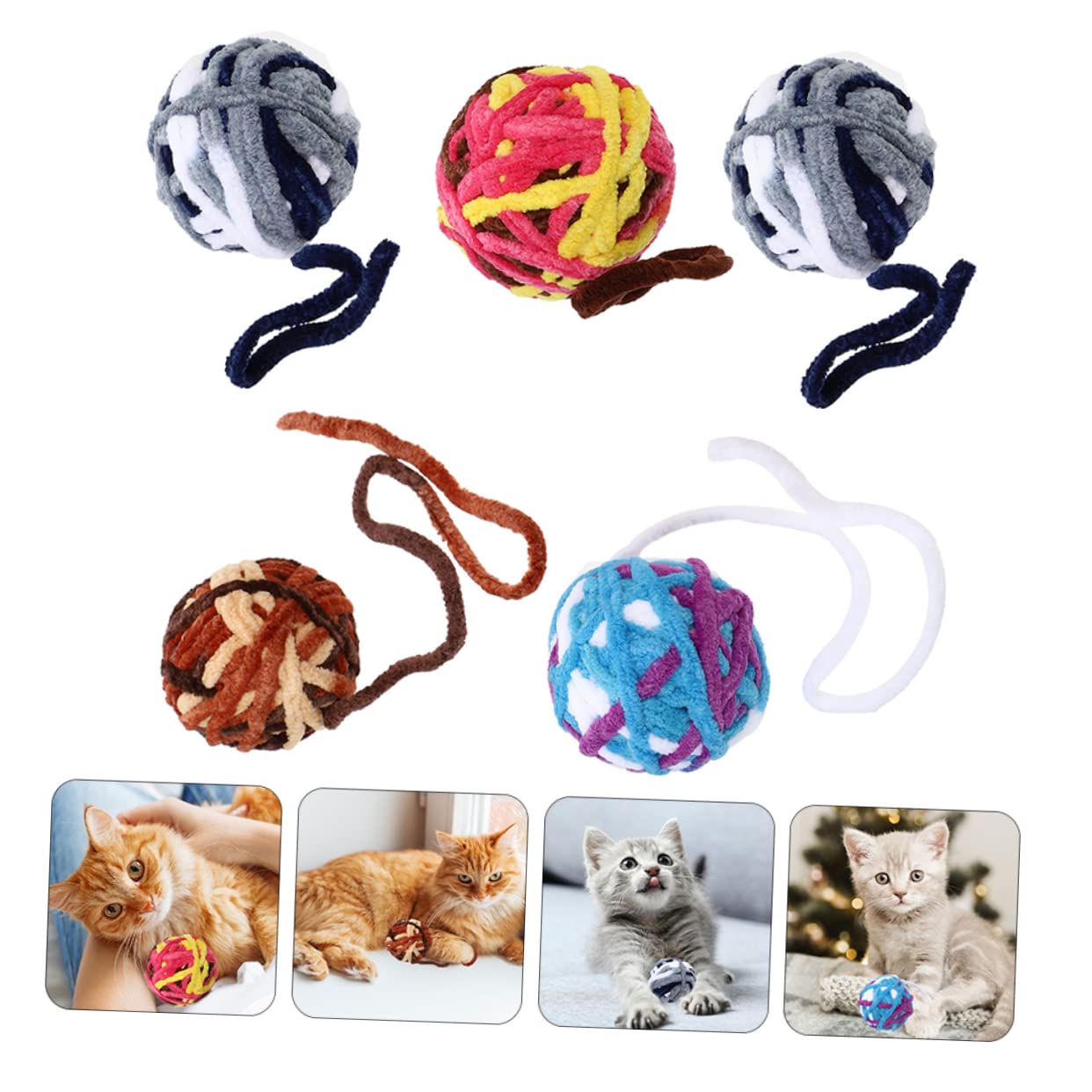 FOMIYES Lot de 2 Jouets à Mâcher Interactifs pour Chat Stimulant Linstinct de Chasse 5 Pièces