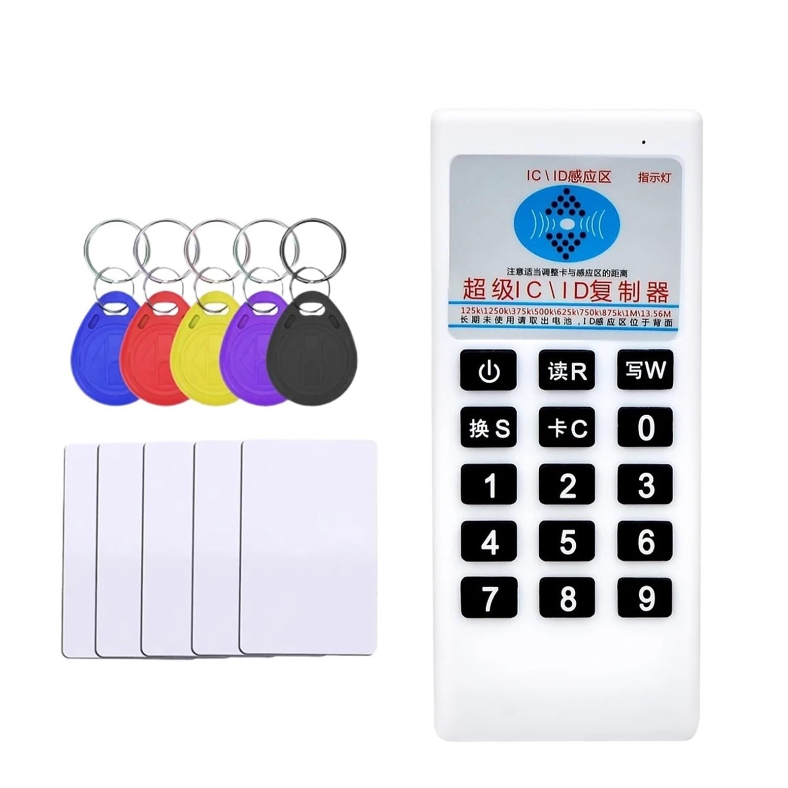 RFID 125Khz 13.56MHZ Copier Duplicator Cloner Handheld NFC IC Card Reader & Writer Access Control Card Tag Duplicator(5KeyT57 5KeyUID)