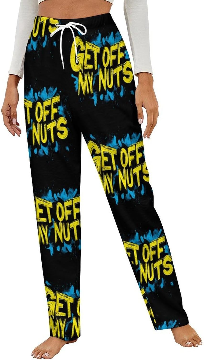 Get Off My Nuts Women's Pajama Pants Fuzzy Plush Warm Winter Lounge Sleepwear Bottoms Pj