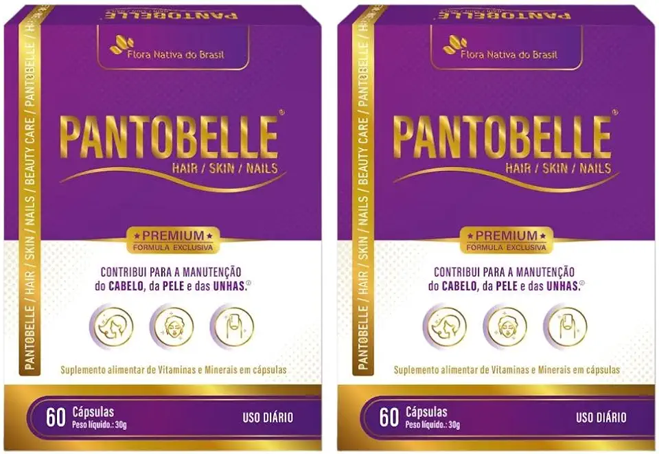 KIT 2X Pantobelle hair skin & nails 60 cápsulas - Flora Nativa
