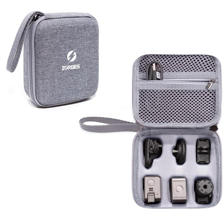 ZORBES® Carrying Case for DJI Action 2, Hard Shell EVA Protective Travel Bag with Waterproof Storage Handbag and Lanyard, for DJI Action 2 Camera Accessories, Compact Grey Organizer 190-image-30