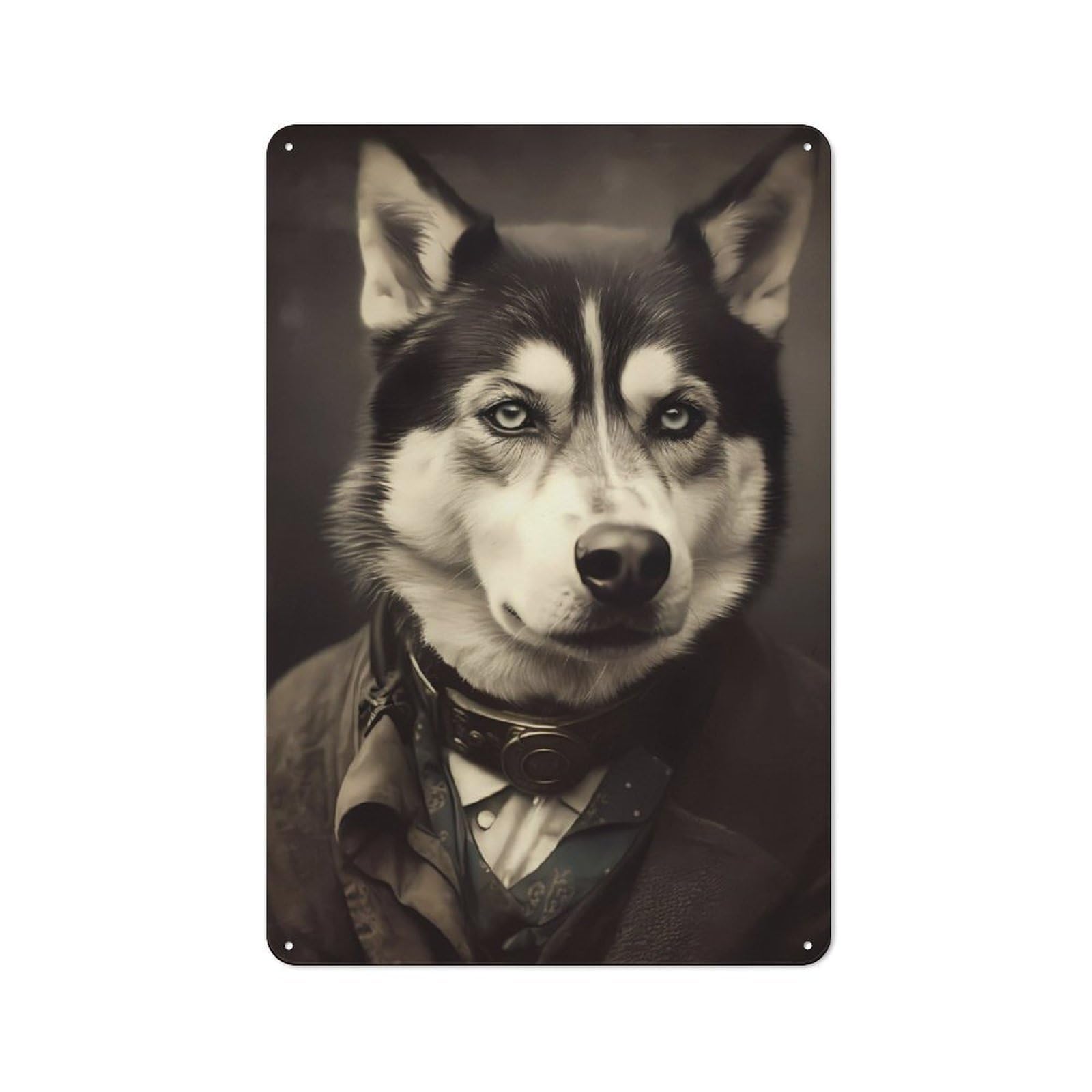 Junmoney Husky Vintage Old Style Metal Sign 30X20cm, Bar Wall Plaque For Diner, Restaurant, Shed Or Kitchen