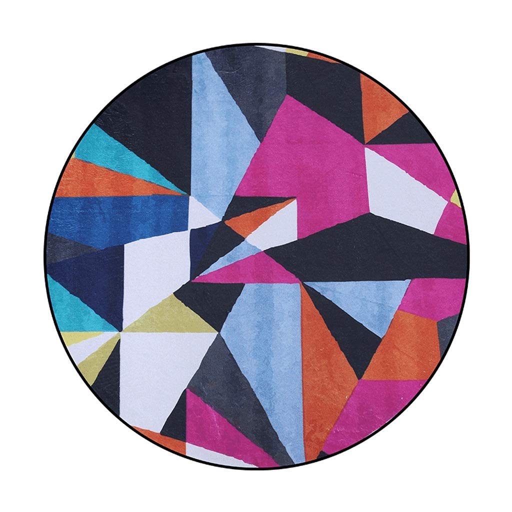 Tapis rond de chambre en éponge tapis anti-glisse lavable de diamètre 120cm pour lit