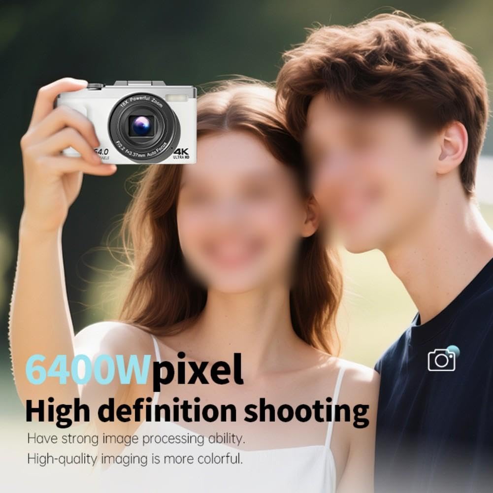 Aparat do vlogowania 4K 64 MP Flip Screen Selfie (czarny)