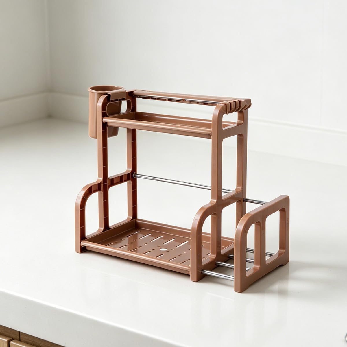 Alipis Organizer Rack da Cucina a Doppio Livello, Plastico