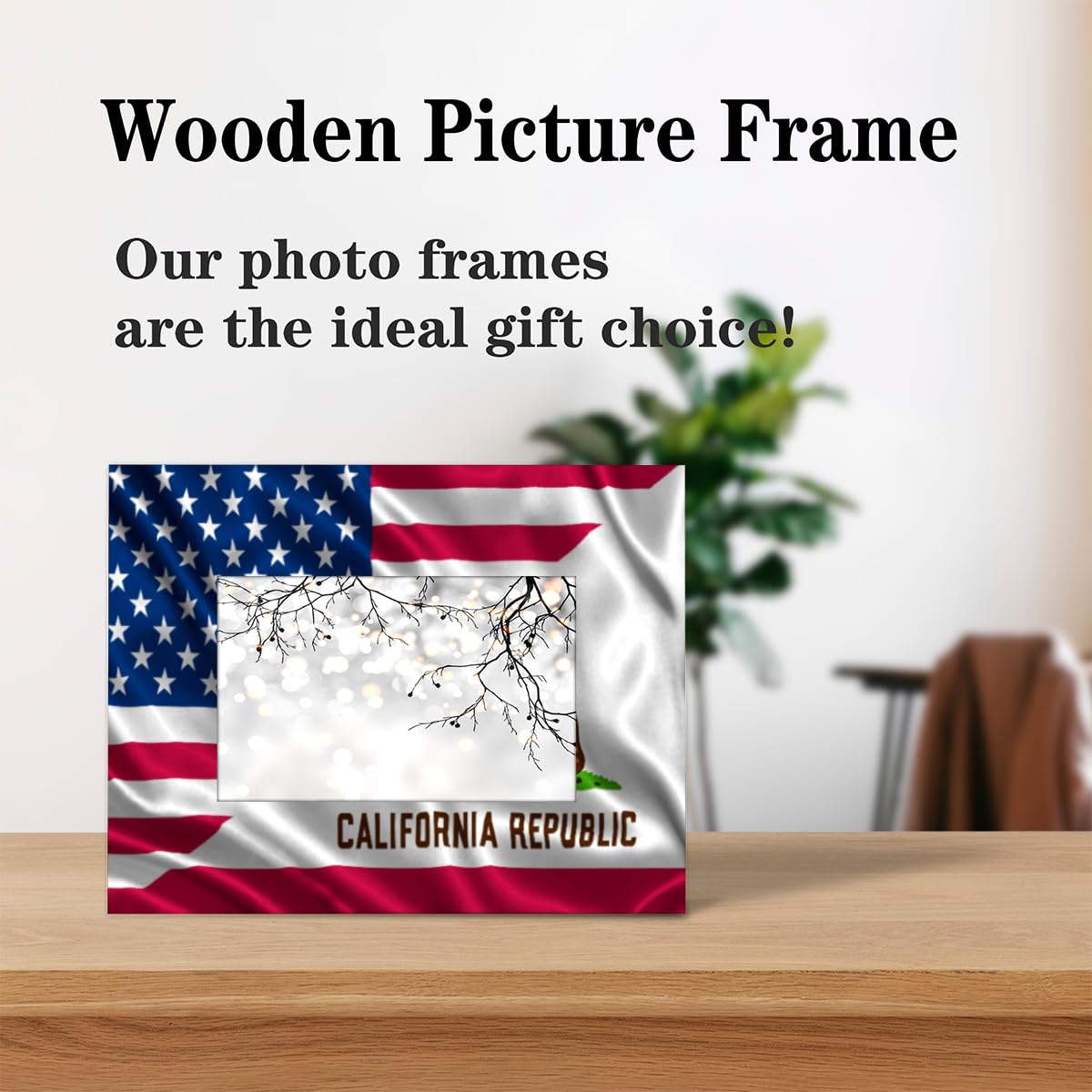 Cfpolar Bilderrahmen Mit Amerikanischer Flagge – 10,2 X 15,2 Cm, Holz, Für Tisch Oder Wand