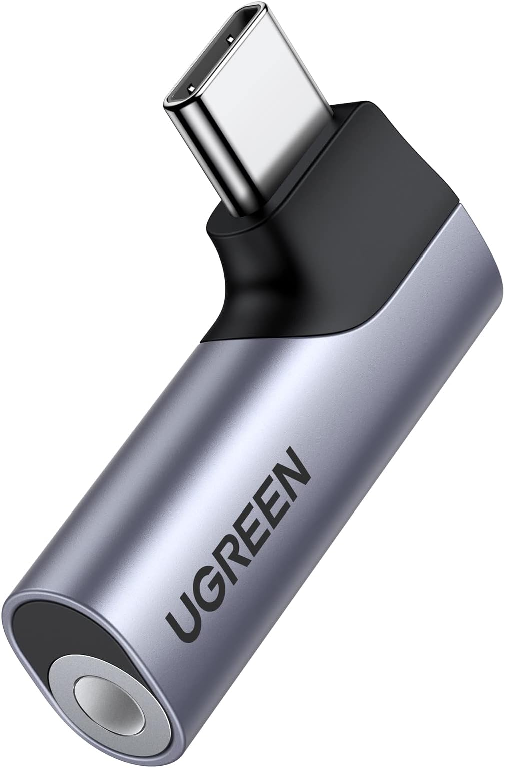UGREEN USB C to 3.5mm Audio Headphone Jack Adapter Type C Aux DAC Earphone Stereo Mic HiFi Right Angle Compatible with iPhone 16 Series, iPad Mini/Pro/Air, Samsung S24 Ultra S24/S23, Pixel 5 XL, Grey