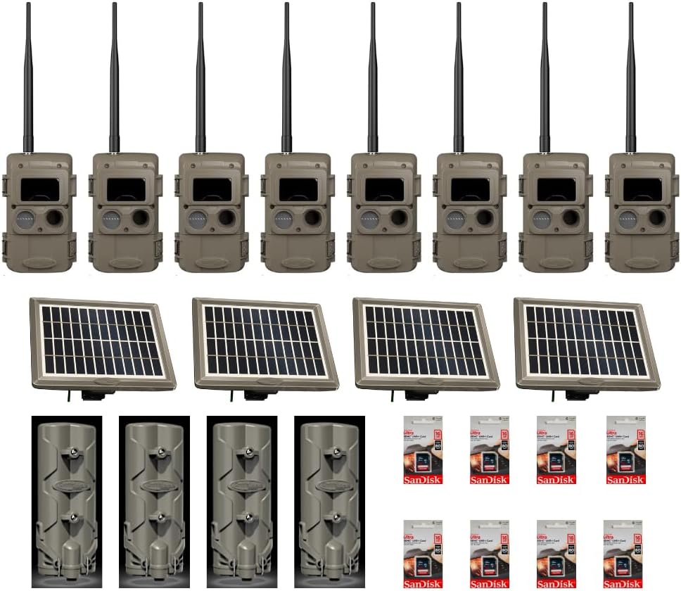 Cuddeback Cuddelink 8 Long Range IR Cameras L Series 4 Solar Power Banks Models PW-3600 4 Battery Power Banks 8 16GB SD Cards New