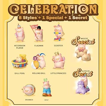 Aven Rabbit LuLu The Piggy Happy Times Series Blind Box Action Figures, Mystery Box Random Design Toys Birthday Gifts Christmas Collectible Toy for Desk Accessories, 1PC