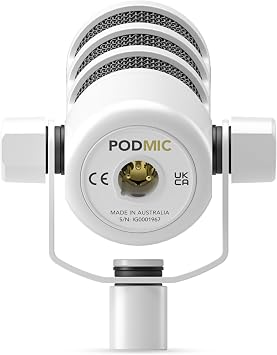 Rode PodMic Cardioid Dynamic Broadcast Microphone (White, Pair)