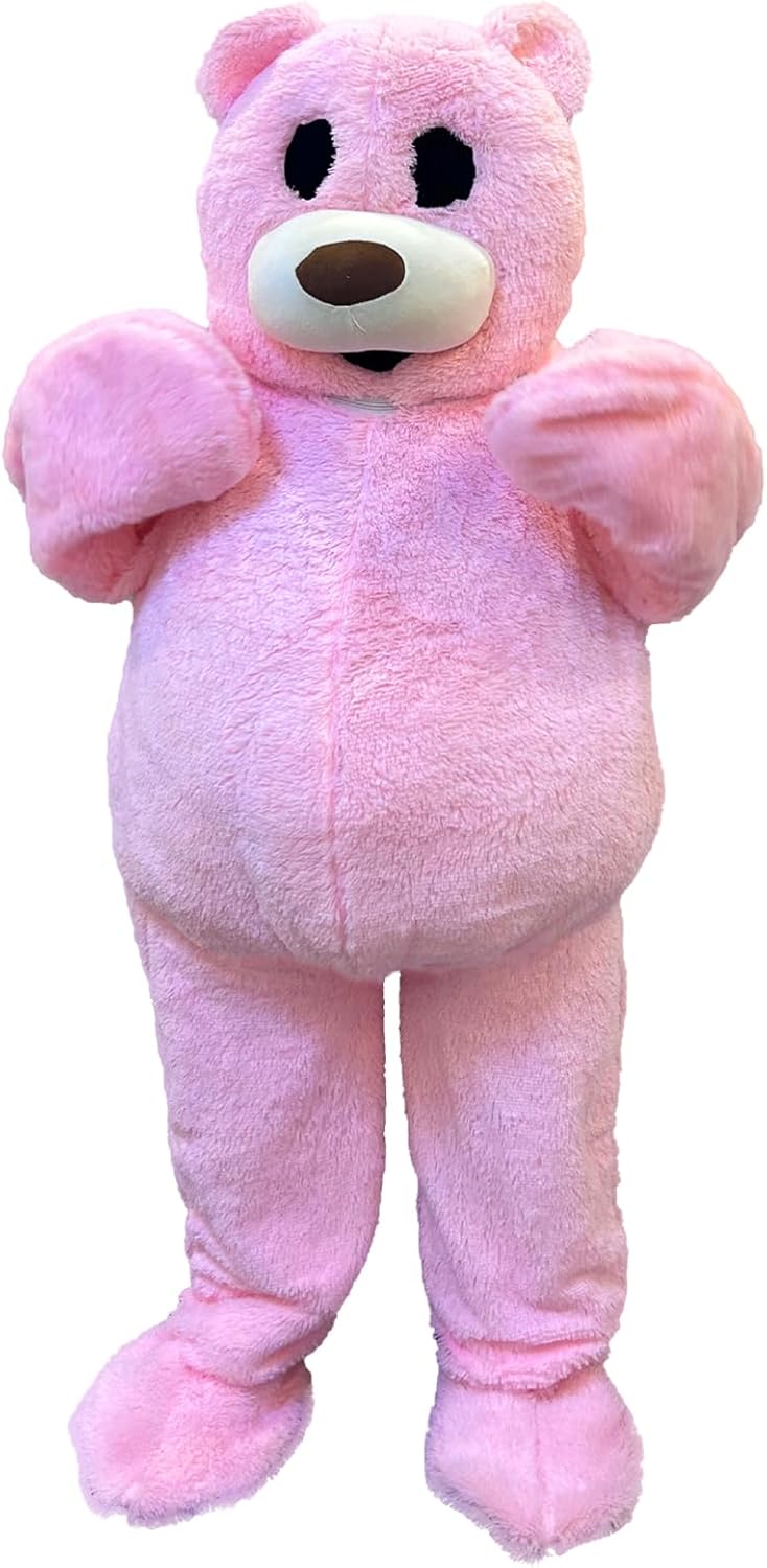 Fangkun Dress Up Big Bear Mascot Costume,Dancing Bear Fancy Dress,Giant Plush Teddy Bear Wearable Animal Character Cosplay for Valentine's Day Birthday Party Celebration,Adults Size for Women