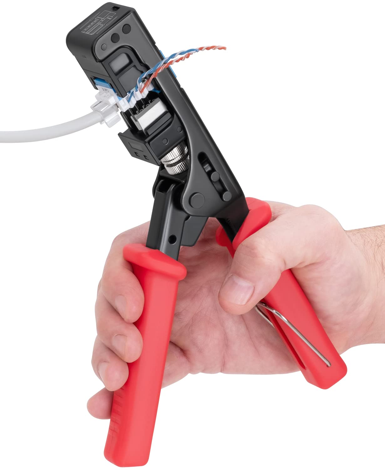 Everest 45Term - 45° Angled Speed Termination Keystone Tool - Time Saver Network Punch Down Tool - To Be Used ONLY with Everest 45° Angled RJ45 Cat5e, Cat6a and Cat6 Keystone Jacks (B0BCHJPRY4)