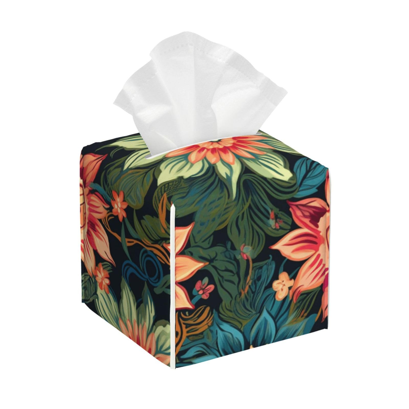 Bohemian Flower Tissue Box Cover Square Cube Boxes