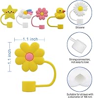 Vista 3 de Straw Cover Cap for Stanley Cup,Straw Topper Compatible for 30&40 Oz Tumbler with Handle,10mm 0.4in Dust-Proof Reusable Straw Tips Lids,Straw Tip