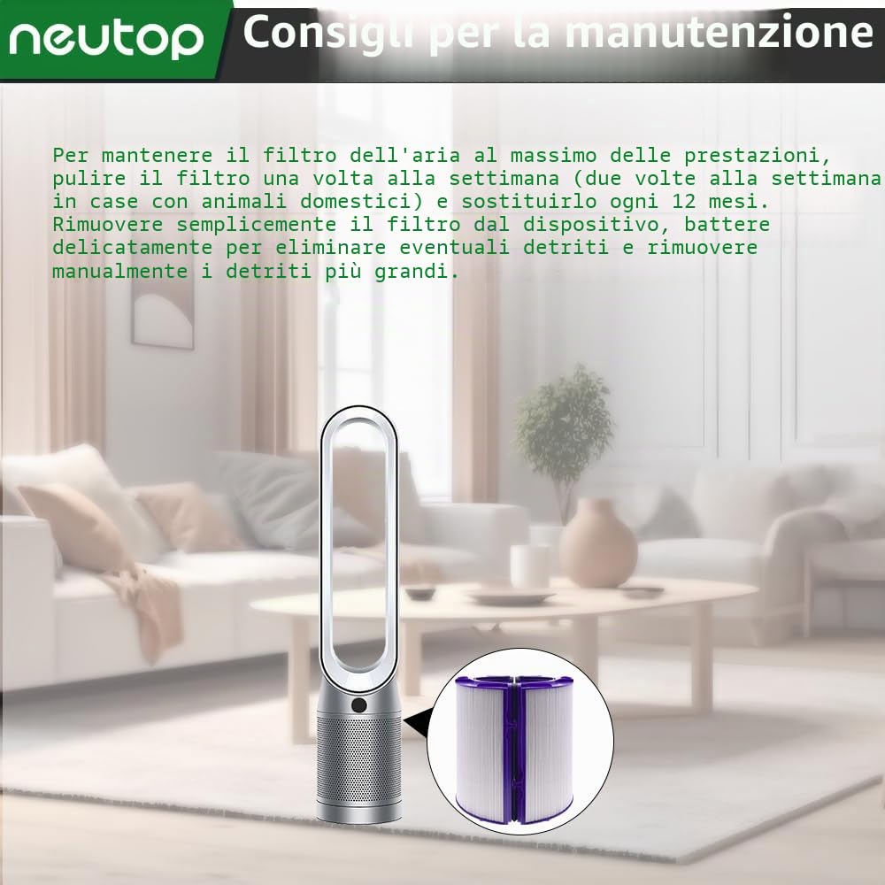 Combi Filtro HEPA e carbone compatibile con Dyson TP07 HP07 TP06 HP06 TP09 HP09 PH01 PH02 PH03 PH04 Purificatore d'aria Pure Hot Cool umidificatore (viola)