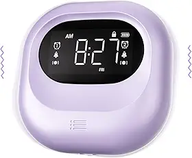 Mesqool Despertador vibratório para pessoas com sono pesado, bateria recarregável, agitador, embaixo do travesseiro, sem fio, alarmes duplos de dia/fim de semana, relógio digital de viagem para