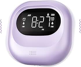 Mesqool Despertador vibratório para pessoas com sono pesado, bateria recarregável, agitador, embaixo do travesseiro, sem fio, alarmes duplos de dia/fim de semana, relógio digital de viagem para