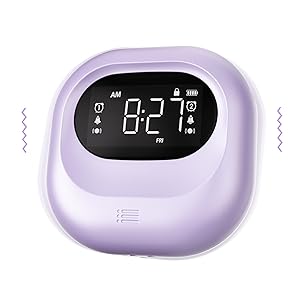Reloj despertador con Vibración, Reloj Despertador con Batería Recargable, Tres Niveles de Vibración Ajustables, Inalámbrico, Doble Alarma, Reloj Despertador de Viaje Digital Portátil para Sordos