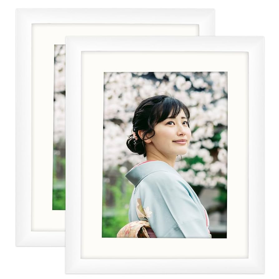 Amazon.co.jp: フォトフレーム 六切 木製額縁 2枚セット ウッド