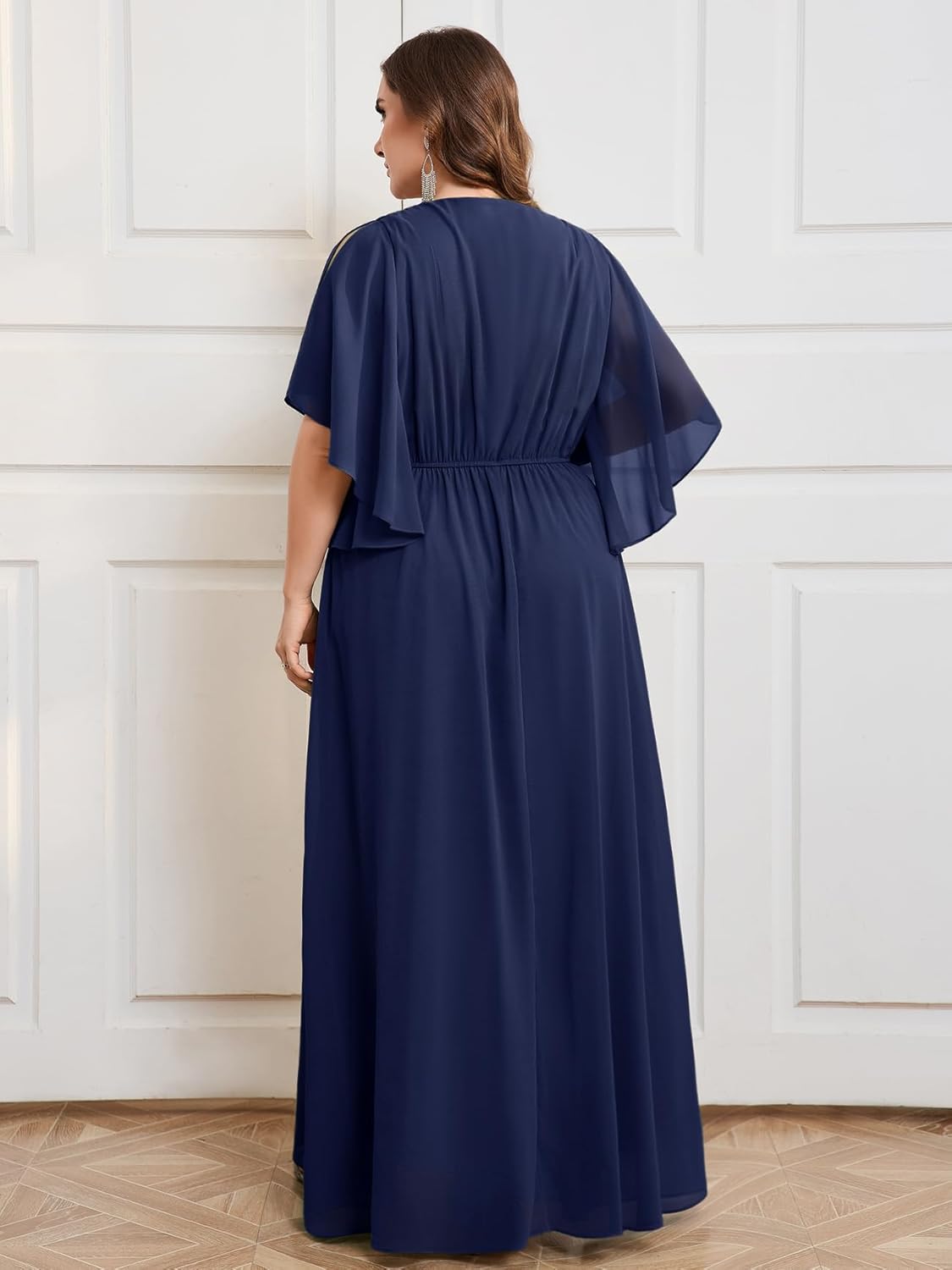 Plus Size Elegant Formal Chiffon Dress A Line Maxi Bridesmaid Mother of The Bride Gala Evening Wedding Guest Prom Gown