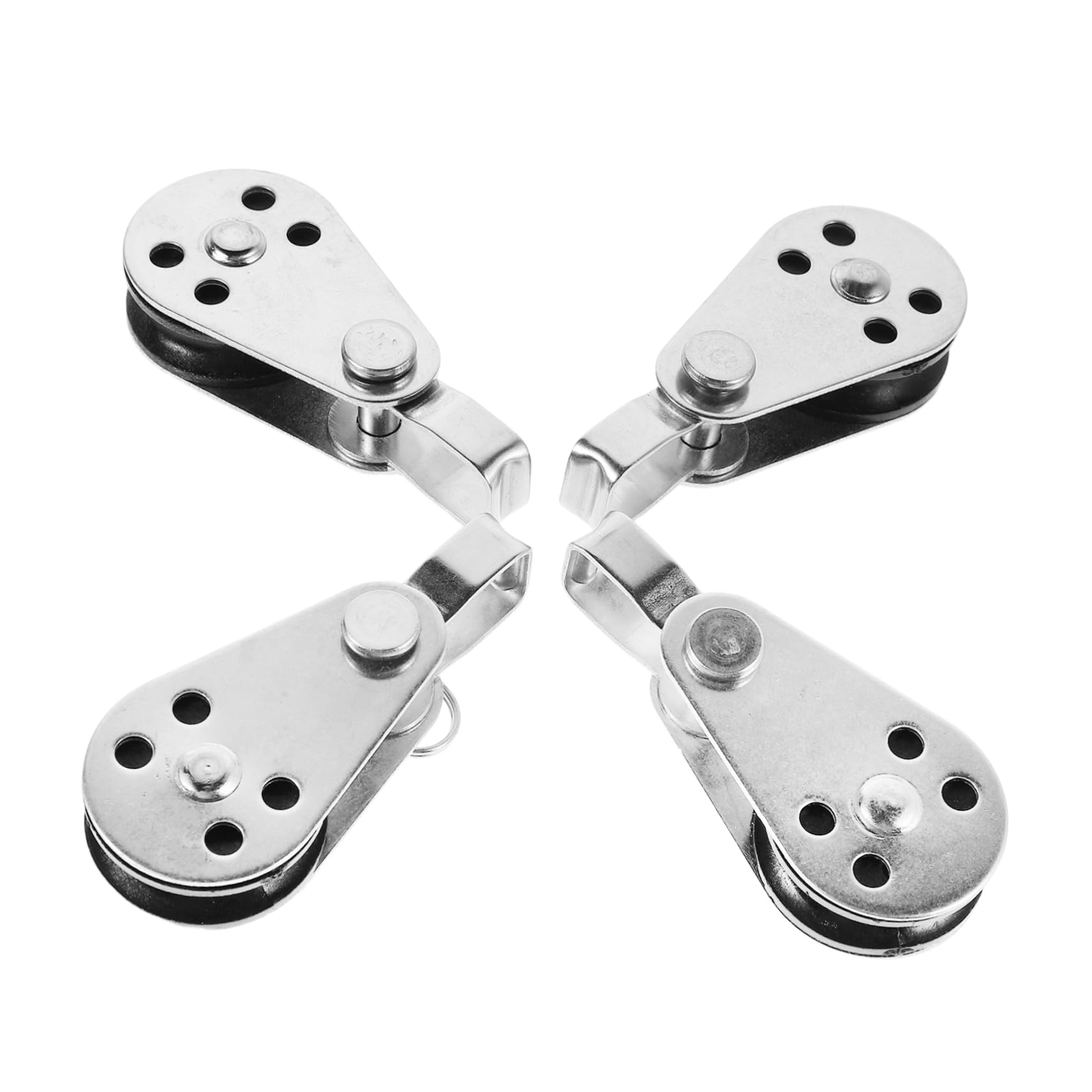 MAGICLULU 4Pcs Stainless Steel Pulley Heavy Duty Single Bearing Block for Kayak and Sailing Gear Optimized for High Loads and Use for