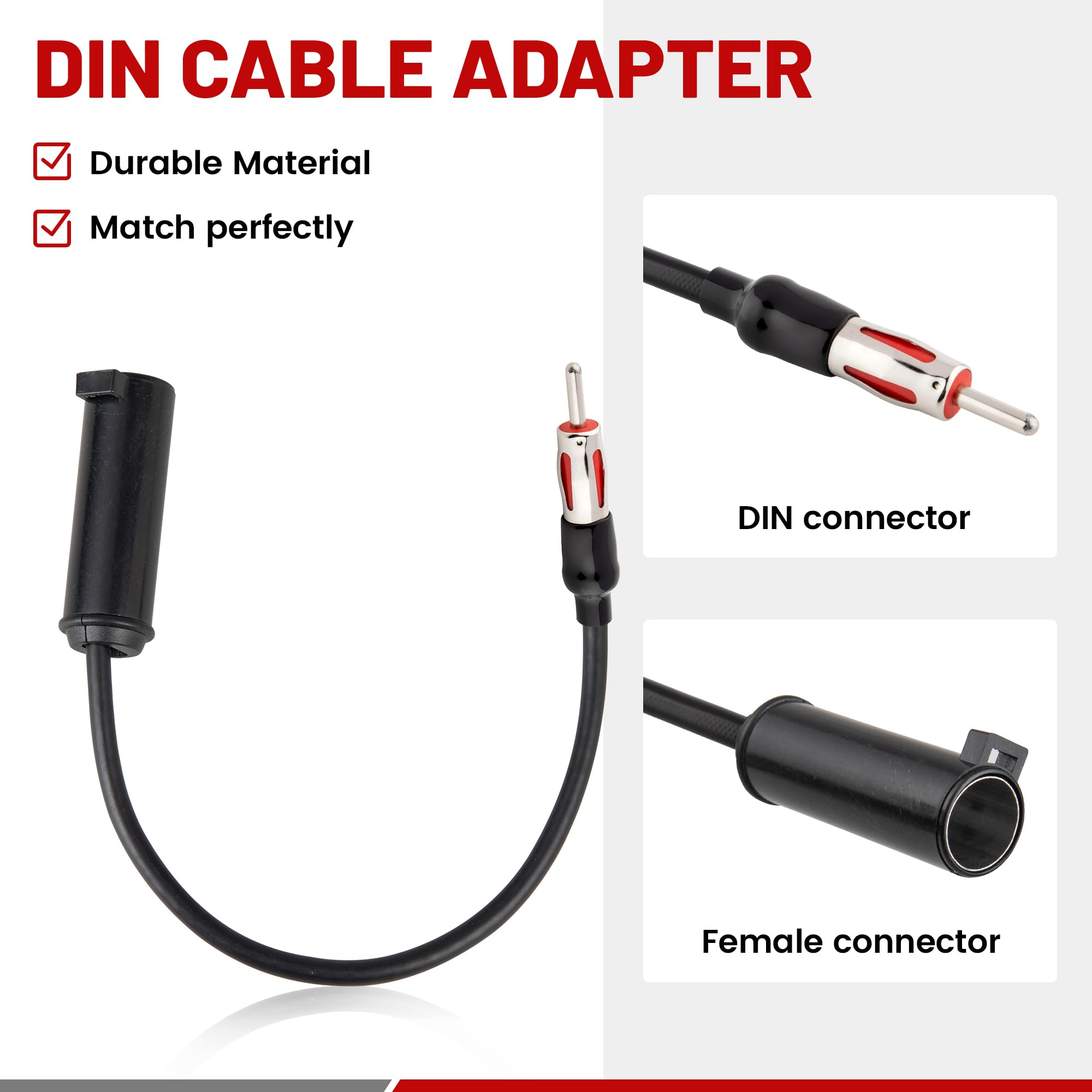 Radio Antenna Wire Harness Adapter Compatible with UK