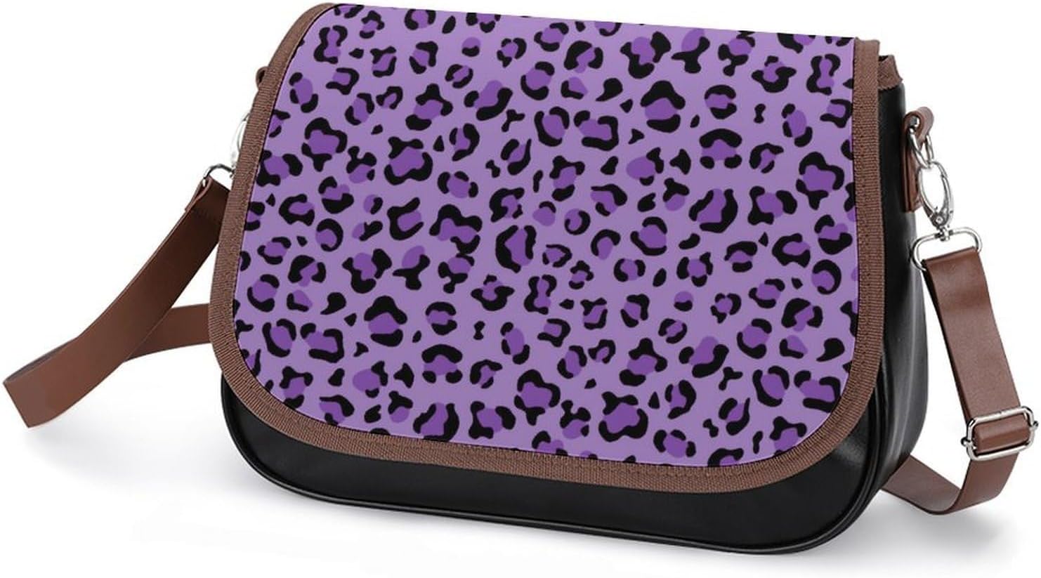 PurpleWomen's Faux Leather Crossbody Bag, Waterproof Wrinkle-Resistant Shoulder Bag with Detachable Strap, Large Capacity Casual Handbag, Fashion Daily Purse for Shopping Work Dating, Ideal Gift for L