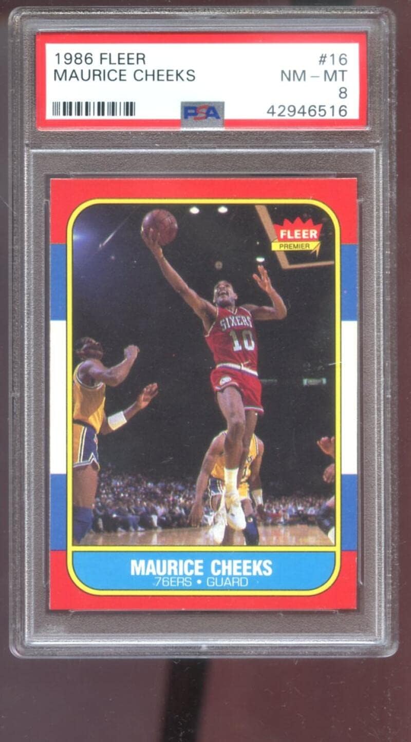 1986-87 Fleer #16 Maurice Cheeks PSA 8 Graded Basketball Card NBA 86-87 1986 1987 Philadelphia 76ers